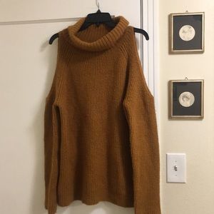 Mustard cold shoulder sweater